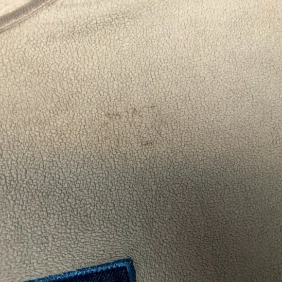 Vintage Mickey Mouse Sweatshirt L Disney Denim Applique Fleece Embroidered White - Picture 4 of 11